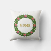 ベイリーフリース＆ピンクのバラの家 クッション (裏面)