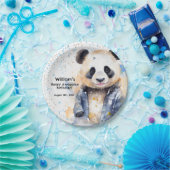 ベイリー素晴らしボーイズ水カラーパンダ誕生日 ペーパープレート (パーティー)