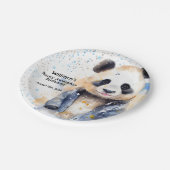 ベイリー素晴らしボーイズ水カラーパンダ誕生日 ペーパープレート (アングル)