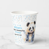ベイリー素晴らしボーイズ水カラーパンダ誕生日 紙コップ (正面)