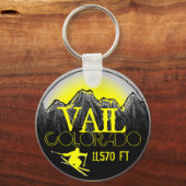 ベイルコロラド州イエロースキーマウンテンキーチェーン キーホルダー (正面)