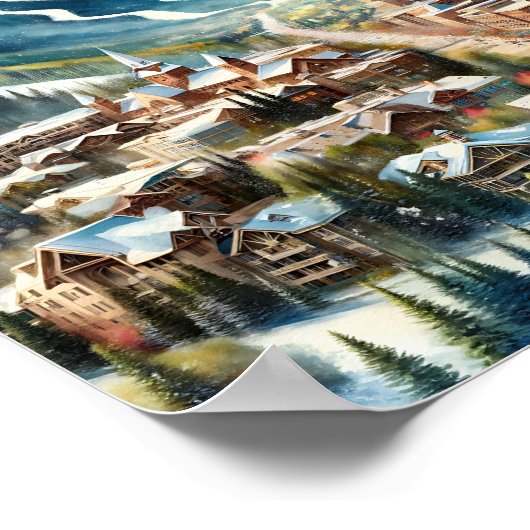 ベイルコロラド有名な旅行の場所の水色 ポスター (角)