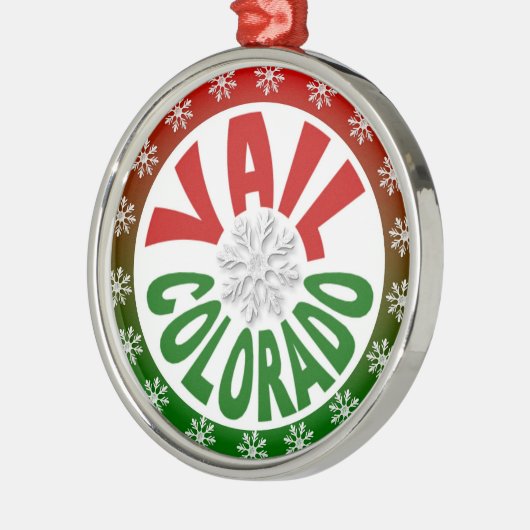 ベイルコロラド赤グリーンスノーフレークオーナメント メタルオーナメント (左)