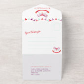 ベイルドベビーシャワーロッキング馬の写真の出会い オールインワン招待状 (外側)