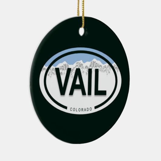 ベイルパーソナライズされたコロラドロッキーマウンテンホリデイ セラミックオーナメント (右)