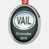 ベイルパーソナライズされたコロラドロッキーマウンテンホリデイ メタルオーナメント (左)