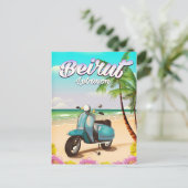 ベイルート レバノン スクーター 旅行ポスター ポストカード (スタンド正面)