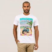 ベイルート レバノン スクーター 旅行ポスター Tシャツ (正面フル)