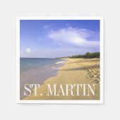 ベイロングベイビーチ、サンマルティン スタンダードカクテルナプキン (正面)
