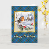 ベインクレスト&タータンチェック付/ロビンパーソナライズされた付 カード (黄色い花)