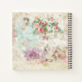 ベインスパイア引用文&ピンクバタフライヴィンテージコラージュ ノートブック (裏面)