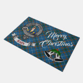 ベインバッジ&タータンチェックパーソナライズされたシルバーベルクリスマス ドアマット (アングル)