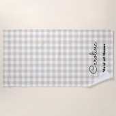 ベイ名門私立校風のジの市松模様にブリッドメイド提案 ビーチタオル (正面)