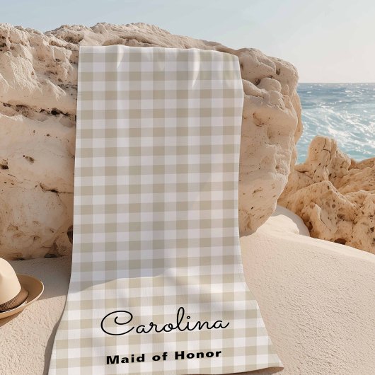 ベイ名門私立校風のジの市松模様にブリッドメイド提案 ビーチタオル