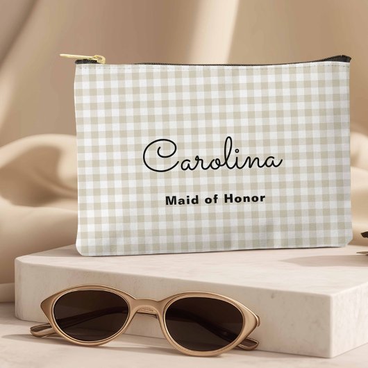 ベイ名門私立校風のジ市松模様にブリデスメイド アクセサリーポーチ