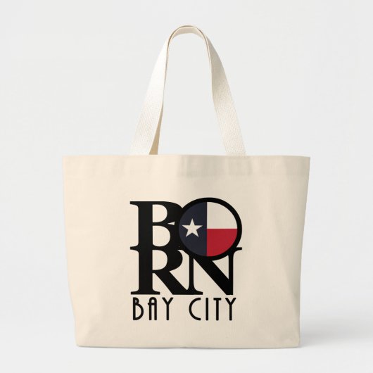 ベイ生まれシティテキサス州 ラージトートバッグ (正面)