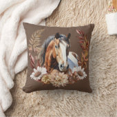 ベイ絵を描ホース秋リース装飾用クッション クッション (ブランケット)
