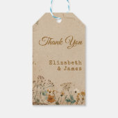 ベイ縁どジ素朴ボホワイルドフラワー結婚ズ ギフトタグ (裏面)