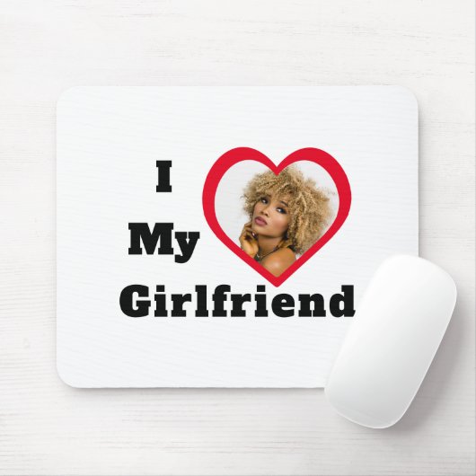 ベイ パーソナライズド カスタム フォト アイ ラブ マイ ガールフレンド マウスパッド (マウス)