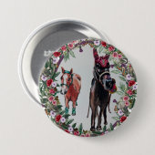 ベイ・マーレバラ馬ボタン 缶バッジ (正面&裏面)