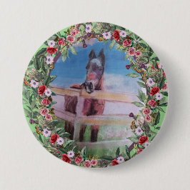 ベイ・マーレバラ馬ボタン 缶バッジ