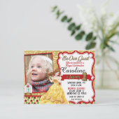 ベウアーゲストプリンセスファースト誕生日招待状 インビテーションポストカード (スタンド正面)