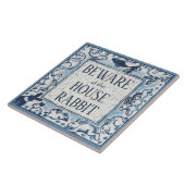 ベウェアハウスラビットデルフトブルーホワイトサインデダム タイル (側面)