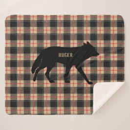 ベエカスタマイズジ・バッファロー・プレイド・ワイルドコヨーテ・ドッグ シェルパブランケット