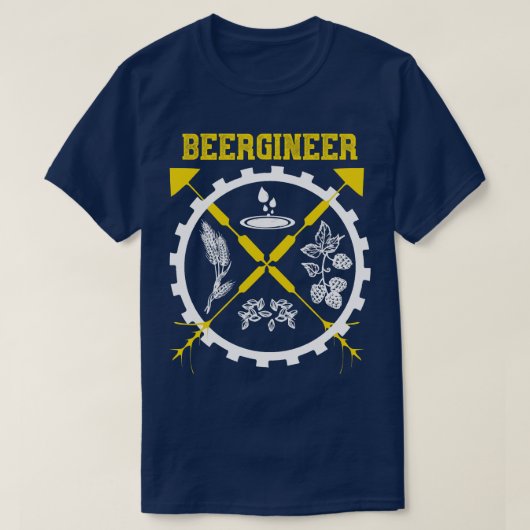 ベエルギーナークラフトビール Tシャツ (デザイン正面)