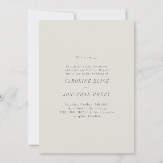 ベエレガントイクラシックジのホスト名結婚の 招待状 (正面)