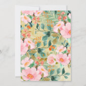 ベオウピンクの水色フローラ植物卒業 案内状 (裏面)