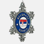 ベオグラードセルビア スノーフレークピューターオーナメント (左)