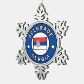 ベオグラードセルビア スノーフレークピューターオーナメント (右)