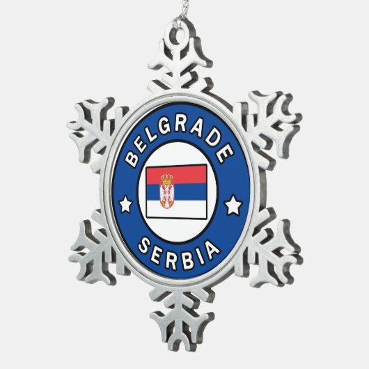 ベオグラードセルビア スノーフレークピューターオーナメント (右)