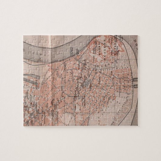 ベオグラードセルビア(1905年)のヴィンテージの地図 ジグソーパズル (横)