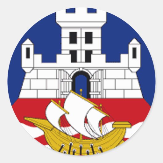 ベオグラード国旗 ラウンドシール (正面)