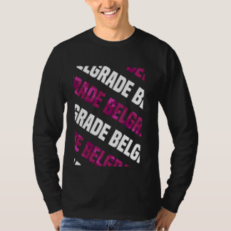 ベオグラード迷彩柄パターンピンクカモフラージュ Tシャツ