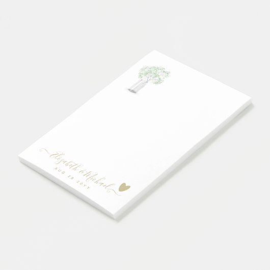 ベオーガナイズウェディングプランナージプソフィラ金ゴールドハート ポストイット (アングル)