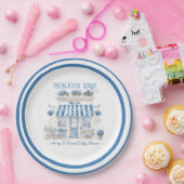 ベカフェボンジュールベベパリジャンテーマベビシャワー ペーパープレート (パーティー)