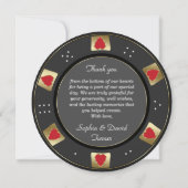 ベガエレガントス金ゴールドトランプのポーカーチ結婚ップ サンキューカード (裏面)