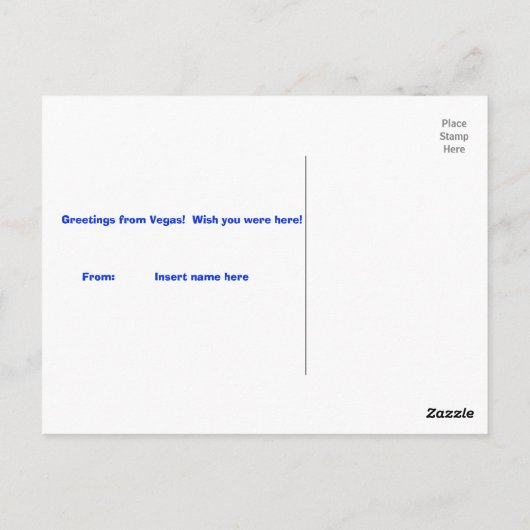 ベガスからこんにちは ポストカード (裏面)