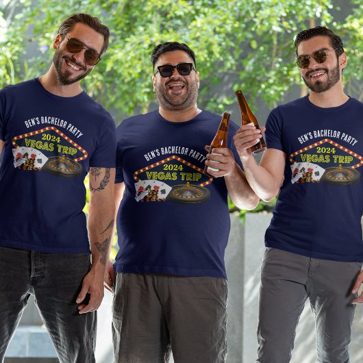 ベガスでのカスタマイズ旅行 カジノ バチェラーパーティー Tシャツ