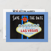 ベガスでの結婚式のご案内 青 招待状 (正面/裏面)