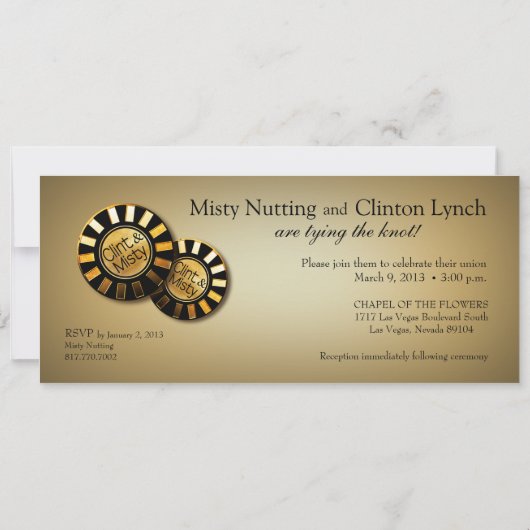 ベガスでの結婚式(あなただけの特別なものにカスタマイズします。お気軽に連絡ください) 招待状 (裏面)