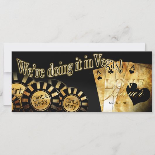 ベガスでの結婚式（お客様の要望に合わせてカスタマイズしますので、ご連絡ください） 招待状 (正面)