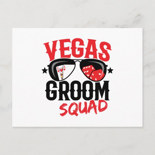 ベガスでの結婚式 - ベガスでの独身パーティー - 花婿チーム ポストカード (正面)