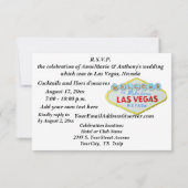 ベガスでの誓約後の結婚式のお祝い 招待状 (裏面)