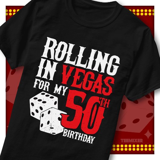 ベガスで大はしゃぎ 50歳の誕生日サイコロパーティースコード Tシャツ