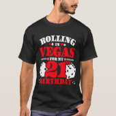 ベガスで大勝ち 21歳の誕生日 カジノダイスパーティー Tシャツ (正面)