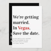 「ベガスで結婚式を挙げる」結婚式の招待状・日時おたより セーブザデート (正面/裏面)